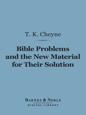 cover image of Bible Problems and the New Material for Their Solution (Barnes & Noble Digital Library)